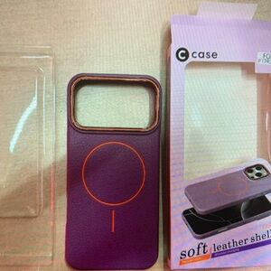 Case-Mate Purple and Orange Leather Phone Case